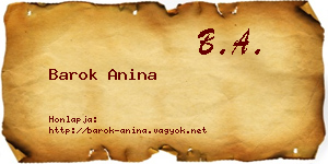 Barok Anina névjegykártya
